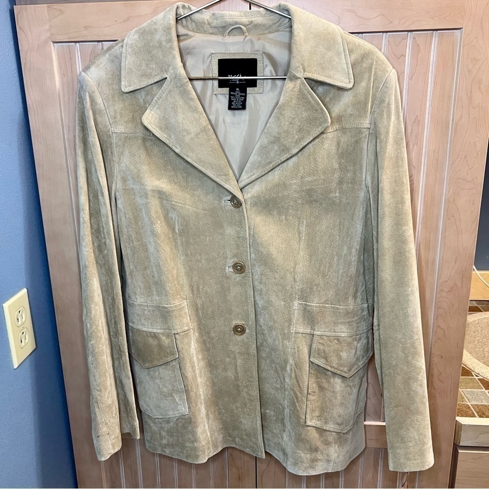 Mossimo Genuine Suede Leather Tan Camel Jacket Size XL NEW Sezane Vibes